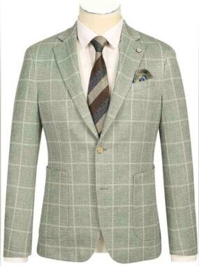 Slim Fit Light Green Sports Coat